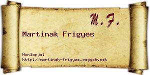 Martinak Frigyes névjegykártya